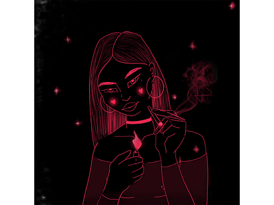 smoke art artist girl illustraion illustration neon paint can sketch smoke