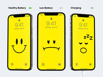 iOS (Dynamo) - Faces pack apple battery dynamic wallpaper illustration iphone mac shortcuts smiley wallpaper