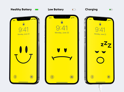 iOS (Dynamo) - Faces pack apple battery dynamic wallpaper illustration iphone mac shortcuts smiley wallpaper