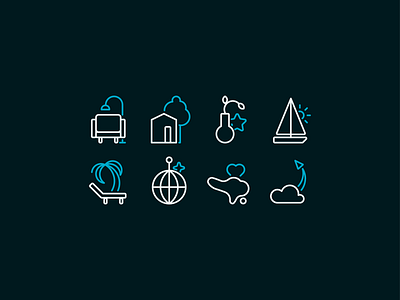 Bali real estate icons bali design flat icon set icons illustration real estate vector