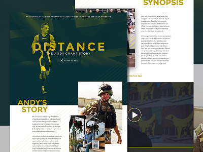 Distance clean documentary dutone exploded grid film one page typographic website