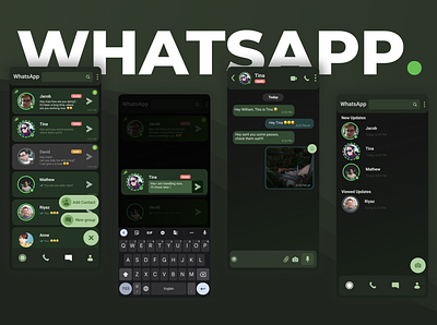 Whatsapp UI redesign app branding design features ui ux