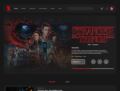 Netflix UI redesign app branding design features illustration netflix typography ui ux web web design