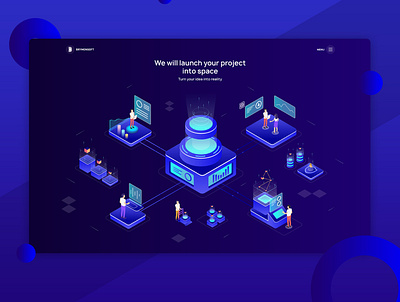 Website for "Brymonsoft". Isometric illustration clean concept design illustration illustrator isometric isometric design isometric illustration logo ui ux vector website