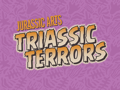 Triassic Terrors logo branding comic book dinosaur graphicdesign logo package design packaging retro toys typography vector vintage