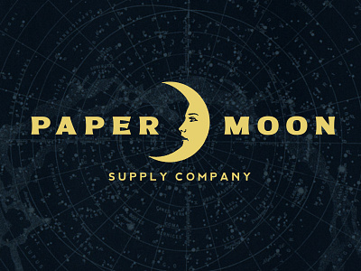 Paper Moon Supply Co. logo branding design elegant ephemera graphic design logo retro vintage