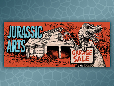 Jurassic Arts Garage sale design dinosaur ecommerce ecommerce design graphic design illustration retro self promotion typography
