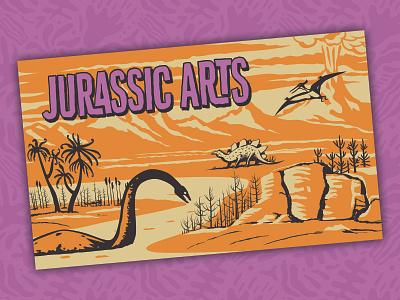 Jurassic Arts Note Card brand branding customer design dinosaur ecommerce illustration logos print design retro toys vector vintage