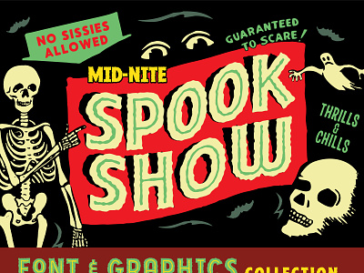 Spook Show Font and Graphics Collection graphic design retro typography vintage