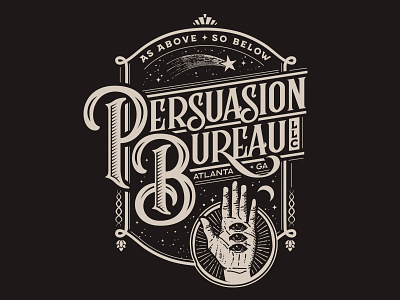 Persuasion Bureau Mystic Badge badge esoteric halloween illustartion logo self promotion typogaphy vintage