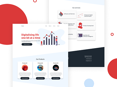 UI website design | Digital Services adobe colours creative design digital figma icons illustration product service typography ui webdesign
