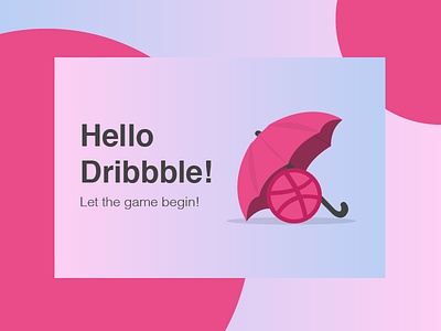 Hello Dribbble! debut shot design flat graphic illustration illustrator pink vector