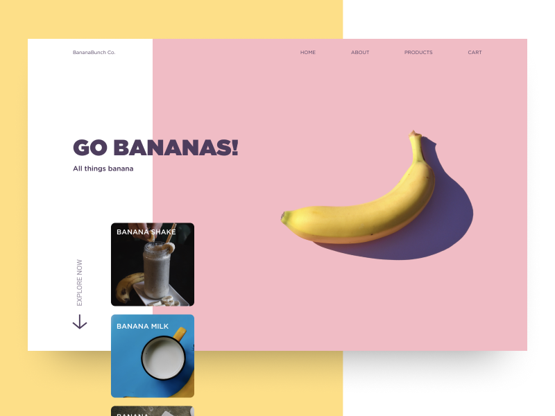 Go Bananas! design product page banana food typogaphy ux ui figma