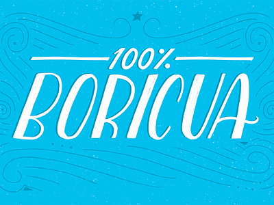 Boricua 100% hand-lettering lettering