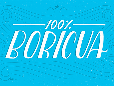 Boricua 100% hand lettering lettering