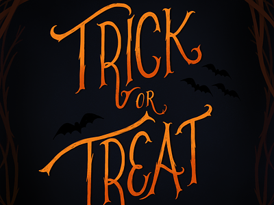 Trick or treat halloween hand-lettering lettering