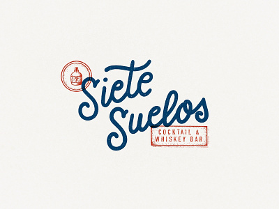 Siete Suelos Cocktail & Whiskey Bar creative hand lettering illustration lettering logo vintage