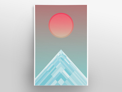 Kauai Snowtop abstract geometric gradient minimal mountain snow