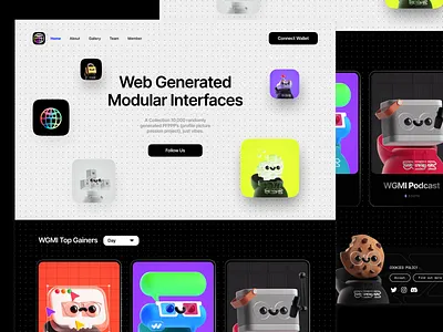 Web Generated Modular Interfaces Landing Page branding design figma interfaces nfts ui wgmi