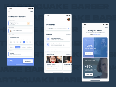 Barbershop booking app design barber barbershop design figma figmadesign mobile apps ui uidesign user interface ux design