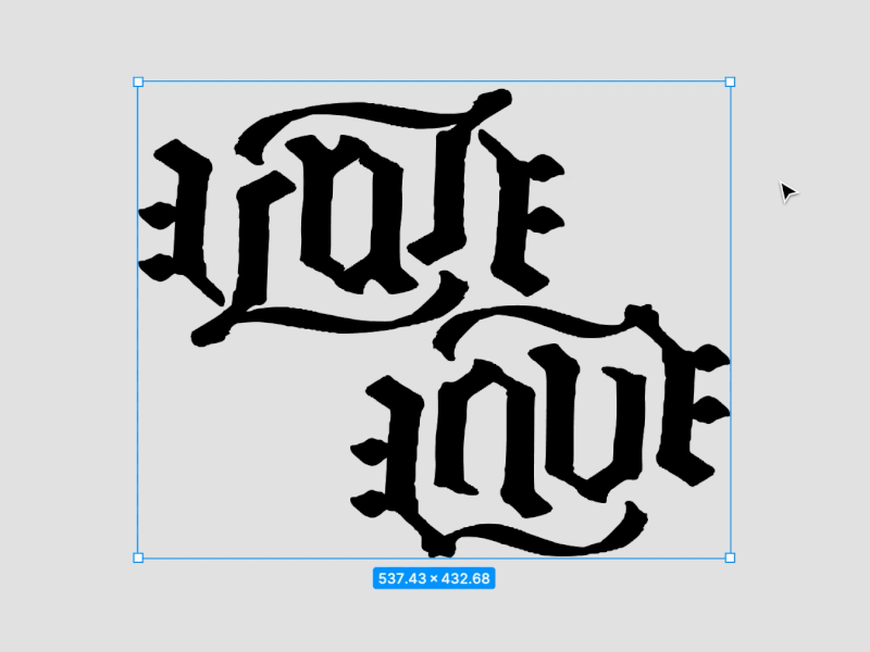 Vote. Love. ambigram blackletter calligraphy figma love script typography vote vote2020 wip