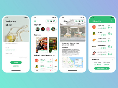 Groceries Redesign Challenge app branding design groceries minimal ui