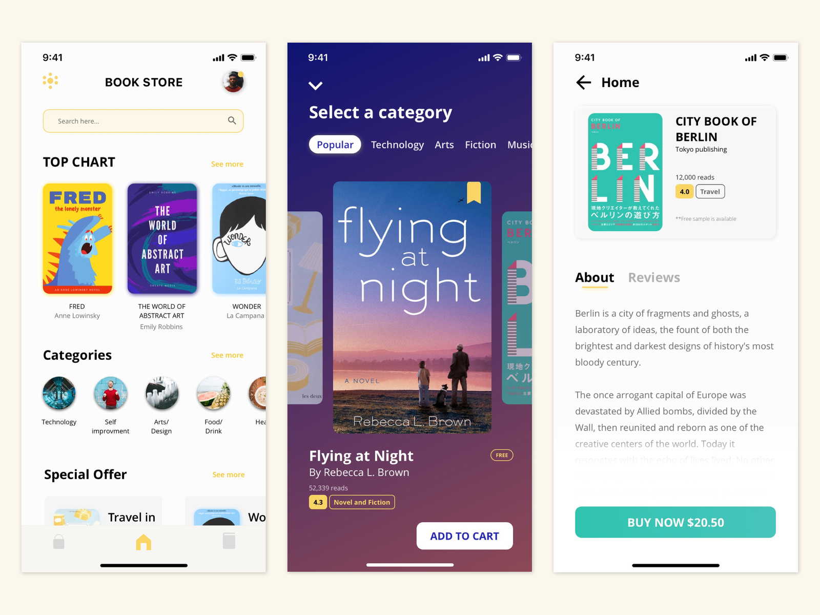 Book store application by Tawan Phutawan on Dribbble
