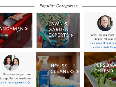 Popular Categories homepage layout navigation
