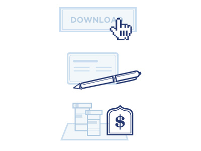 Download. Sign. Save. icons illustration