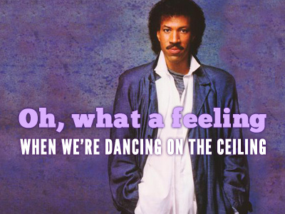 Dancing On The Ceiling lionel richie rebound typography