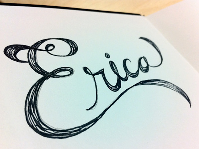 Doodling custom hand drawn lettering