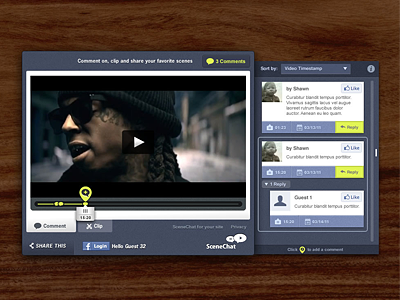 SceneChat Widget, Full View scenechat video widget