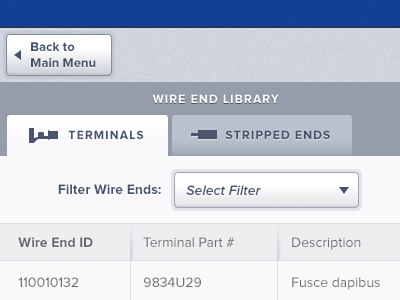Wire End Library application