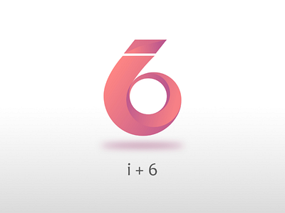 "i + 6" Logo Project brand combination dribble gradient illustration logo