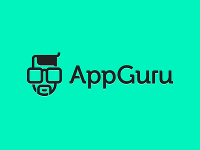 AppGuru logo app face geek guru logo