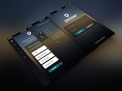 Passwr 7 app classy flat design ios ios7 iphone iphone app ui design ux design