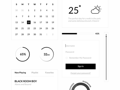 Free PSD - Superminimal UI Kit