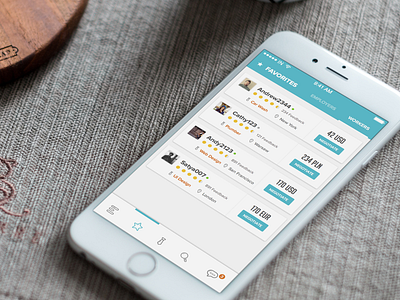 Job Platform - Favorites app blue design employers favorites job new york recruitement ui ux warsaw