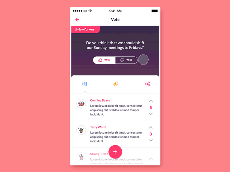 Comment Discarded (Animation) - Voting App UI by Satya Kumar on Dribbble