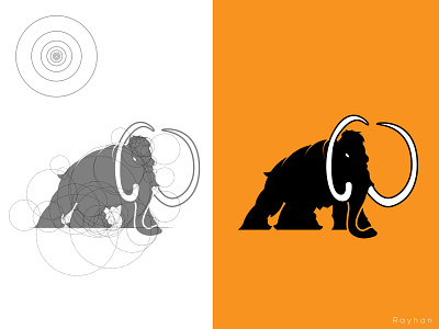 Mammoth golden ratio logo animal animal logo branding creative logo flat logo golden ratio logodesign mammoth