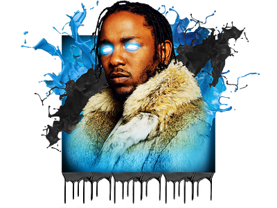 Kendrick Lamar Black and Blue Splashes
