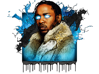 Kendrick Lamar Black and Blue Poster Edges artist design digiatal art icon illustration manipulation photoshop rappers