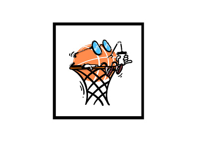 Just Chillin' basketball basketball logo cartoon character design expressive flat glasses illustration illustrator minimal shoes soda