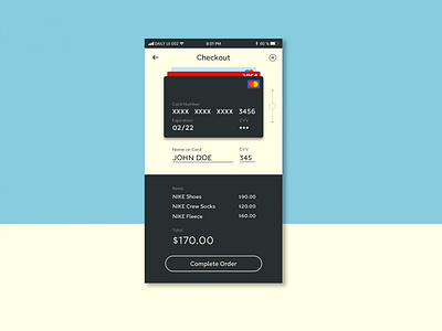 Daily UI | 002 checkout clean concept credit card dailyui design form minimal simple ui