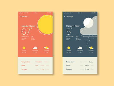 Daily UI | 007 app clean concept dailyui design fun minimal simple ui ux weather