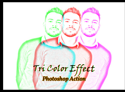 Tri Color Effect Photoshop Action 3 color actions add ons adobe photoshop color grading color portrait colorful dutone effect filter glitch gradient photography photoshop photoshop action photo effect poster retouching screen printing tri color