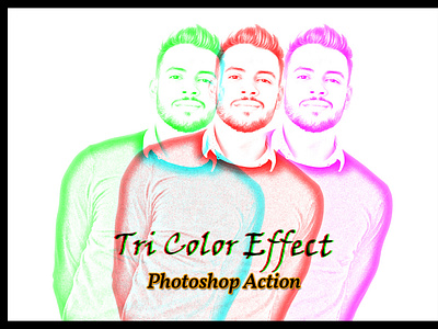 Tri Color Effect Photoshop Action 3 color actions add ons adobe photoshop color grading color portrait colorful dutone effect filter glitch gradient photography photoshop photoshop action photo effect poster retouching screen printing tri color