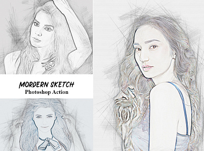 Modern Sketch Photoshop Action abstract adobe photoshop archi charcoal classic color drawing effect photoshop ink modern pencil drawing outline pen sketch pencil pencil sketch art photoshop portrait realistic simple sketch vector watercolor