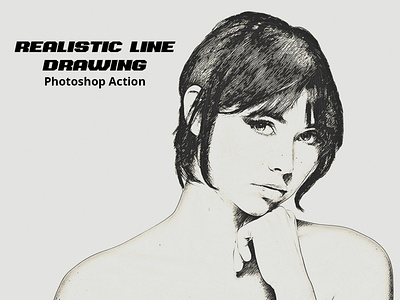 Realistic Line Drawing Ps Action