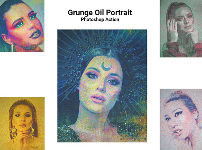 Grunge Oil Portrait Ps Action actions add ons adobe photoshop drawing dutone gradient grunge art grunge effect grunge oil grunge portrait pattern photo effect photography photoshop portrait poster professional realistic retouching screen printing